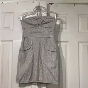 Juicy Couture Black and White Strapless Dress